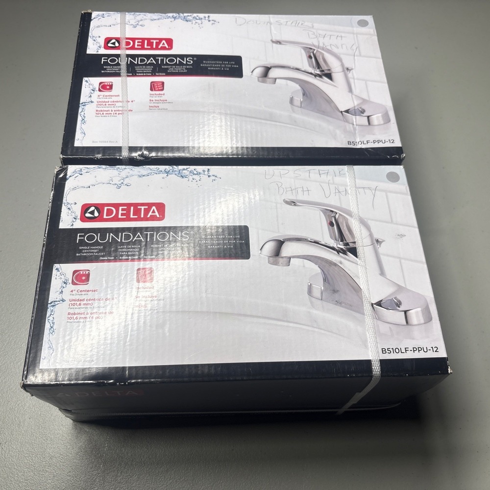 Delta Foundations Bathroom Faucet B510LF-PPU-12 Lot Of 2